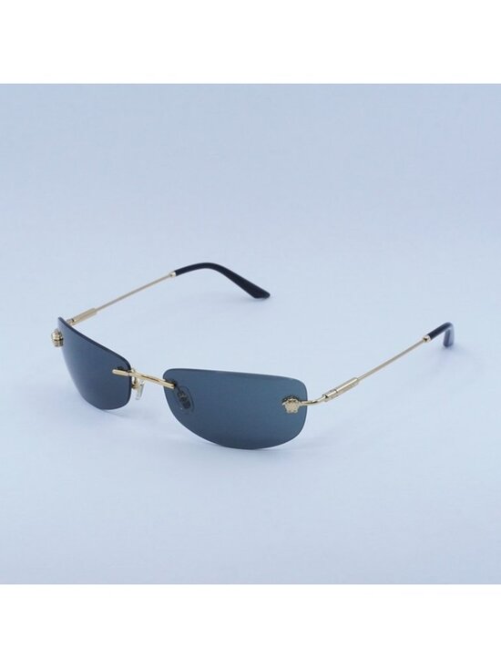 Versace VE2279 100287 Rectangle Sunglasses - Gold Frame, Dark Grey Lenses main image 8